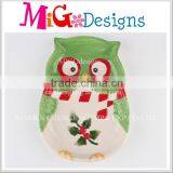 Christmas Owl Shaped Plate Porcelain Wholesale Dish