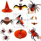 Halloween Party Decorations New TISSUE PAPER HONEYCOMB Halloween Pumpkin Ghost Bat Spider Witch Paper Lanterns Decorated Props thumbnail-1
