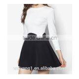 New Fashion Colourblocked Long Sleeves Women Dress Prom Semi Cocktail Party Dress thumbnail-2