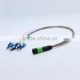 China supplier Fanout MPO-LC fiber optic patch cord 12 core