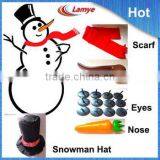 Christmas 2016 Outdoor Decoration Snowman Kit Scarf Hat Nose thumbnail-6