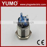 Hot Sale LA19AJS ROHS 19mm Flat Round With Ring LED IP65 Momentary Alternate Pin Terminal 5A/250VAC 5 Pin Push Button Switch thumbnail-4