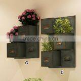 Country Design Grey Finish Verticle Wall Planter Antique thumbnail-4