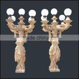 Woman Statue Stone Carving Garden 5 Lights thumbnail-1