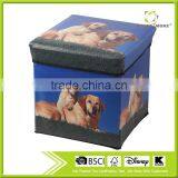 Dog Design, Home Decorative Square Ottoman, Footstool thumbnail-1