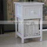 White Wooden Wicker Chest of Drawers ,Wooden Storage Chest thumbnail-1