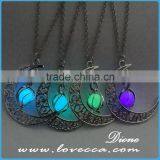 Gift for Her Glow in the Dark Necklace,Lunar Moon Pendant,Crescent Moon Necklace thumbnail-6