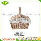 China Custom Excellent Quality Wholesale Cheap Handmade Mini Empty Wicker Picnic Basket thumbnail-3