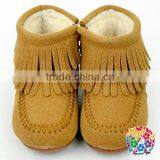 Hot Pink Leather With Tassels Winter Snow Boots Ankle Boots Kids thumbnail-2