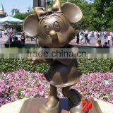Bronze Mickey Mouse Sculpture Dancing Statues Garden Decor thumbnail-1