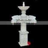 White Marble Lion Head Water Fountain thumbnail-1