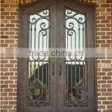 Bisini European Style Antique Wrought Iron Double Entry Door (BG90087)