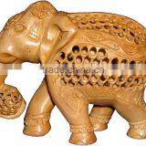 Carved Wooden Animals/wood Carved Elephant/ Wood Sculpture Art thumbnail-1