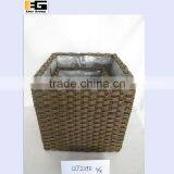 Square PE Rattan Baskets With Zinc Insert thumbnail-1