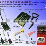 G801-CX Collapsible Plastic Car Snow Shovel Scraper Flashlight Tool Set
