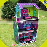 2017 Interesting Baby Wooden Doll House Most Popular Children Wooden Doll House W06A140 thumbnail-4
