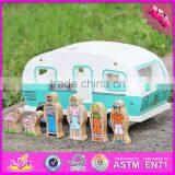 2017 New Products Kids Funny Animals and Four People Wooden Toy Cars W04A313 thumbnail-1