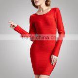 Girls Top Casual Style Office Lady Red Bandage Dress Direct Supplier thumbnail-1