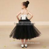 Hot Sales Girls Birthday Dress Kids Princess Flower Girls Dresses for Spaghetti Strap White and Black Lace Custom thumbnail-3