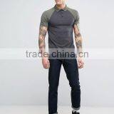 Guangzhou Raglan Short Sleeve Button Placket Dark Grey Men's Cotton Spandex 200gsm Casual Anti Shrink Slim Fit Polo Neck T-Shirt thumbnail-4