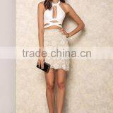 New Arrival Wholesale Bulk Price Clothes Women Midi Skirt With Embroidery Lace Daisies thumbnail-6