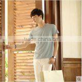 Summer Men Round Collar Short Sleeve T-shirt Pure Color Coat Summer Wear thumbnail-4