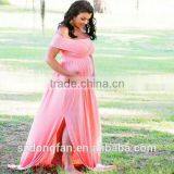 Women Maternity Grown Light Pink Dress For Photo Shoot Women Pregnancy Clothing Long Maxi Dress thumbnail-1