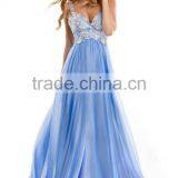 2016 Low Back Straps A Line Chiffon Prom Dress With Lace Bodice thumbnail-1
