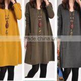 New Women Autumn Winter Long Sleeve Knitted Evening Party Casual Loose Dress thumbnail-1
