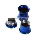 8mm Stainless Steel Ear Stretcher Expander Cylinder Blue Eye Ear Plugs Piercing thumbnail-3