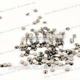 Round Shape Jet Hematite Color Silver Foiling Crystal Flat Back No-hotfix thumbnail-1