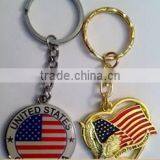 United States Aluminum Alloy/Gold Plated Embossed Metal Keychain thumbnail-1