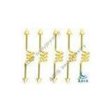 Wave 316l Stainless Steel 42 Gold Spiral Industrial Barbell Earrings / Piercing Jewerly thumbnail-1