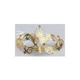 Gift Prom Metal Venetian Masks , Gold Venetian Laser Cut Masks
