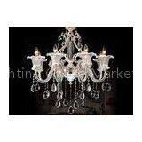 8 Light Pearl Silver Zinc Pendant Light , Luxurious European Style Crystal Modern Chandelier thumbnail-1