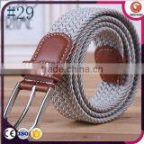 Mens Braided Woven Elastic Stretch Belt With Matching Leather Covered Buckle thumbnail-2