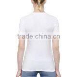OEM China Manufacturer Silk Screen Printing White T-Shirts For Women,Girls Short Sleeve Slim Cotton T Shirts thumbnail-4