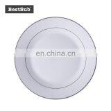 Sublimation Wholesale 8" Rim Plate w/ Silver Rim P8H-12 thumbnail-2