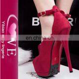 Factory Direct Best Quality Colorfuls Fashion Suede Peep Toe High Heel Shoes Women thumbnail-5