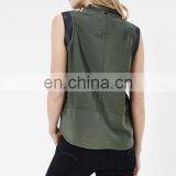 High Quality Boyfriend Sleeveless Shirt Fashion Design Women Summer Top C12811 thumbnail-3