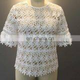 All Lace Back Zipper Half Sleeve Ladies Tops thumbnail-1