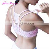 Light Pink Moisture Wicking Net Front Athletic Hot Sex Sport Bra thumbnail-4