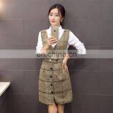 2015 Women New Sexy Fashion Wool Vest Dress , Wholesale Simple Lattice Fashion Dress thumbnail-2