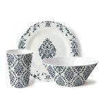 Customized Pattern High Quality Plastic Plates and Bowl 3pcs Turkish Dinner Set With Cup thumbnail-1