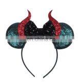 Halloween Minnie Ears Headband Minnie Headband And Bow Custom Hair Wraps thumbnail-5