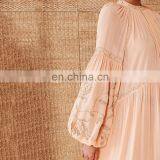 TWOTWINSTYLE Casual Print Summer Dress Women O Neck Lantern Long Sleeve High Waist Ruched Dresses thumbnail-6