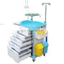 Hot Sale Medical Furniture ABS Emergency Clinic Anesthesia Medicine Transfusion Trolley Cart for Hospital thumbnail-1