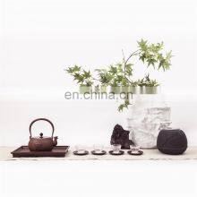 Modern Art Decoration White Black Minimalist Matte Round Handmade Vase thumbnail-4