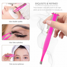LED Light Stainless Steel Eyebrow Tweezers for Men and Women Personal Beauty Care thumbnail-3