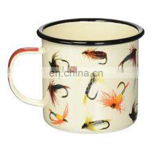 350ml Custom Wholesale Enamel Cup With Lid With Black Rolled Rim thumbnail-2
